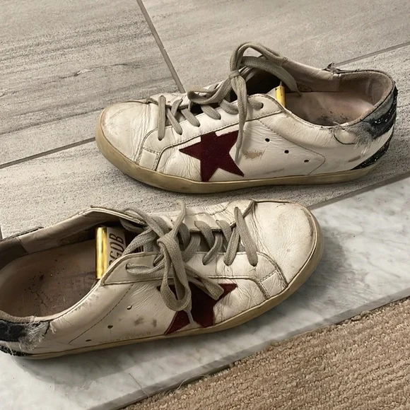 Golden goose women’s white with green sequins - Picture 2 of 3